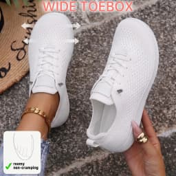 Women's Wide Toe Box Casual Sports Shoes, Low Top Round Toe Thick Sole Lace Up All Season Sneakers, Green White Black Available, for Daily Commute Students Office Workers Shopping Sports