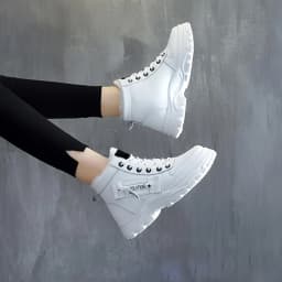 Warm Plush Lined White High Tops for Women Casual Platform Winter Sneakers Sports Shoes Athletic