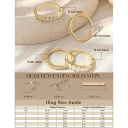 14K Gold Plated Stackable Rings for Women Non Tarnish Dainty Cubic Zirconia Wedding Bands Ring Set Trendy Statement Promise