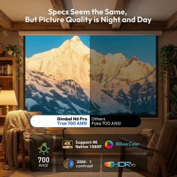 XGODY N6 Pro 700 ANSI Lumens Smart Projector, Netflix Licensed, Prime Video & YouTube Supported, Native 1080P FHD with HDR10, Auto Focus & Auto Screen Alignment, Wi-Fi 6 & Bluetooth 5.4, Home Theater LED Projector for Indoor & Outdoor Entertainment