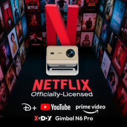 XGODY N6 Pro 700 ANSI Lumens Smart Projector, Netflix Licensed, Prime Video & YouTube Supported, Native 1080P FHD with HDR10, Auto Focus & Auto Screen Alignment, Wi-Fi 6 & Bluetooth 5.4, Home Theater LED Projector for Indoor & Outdoor Entertainment