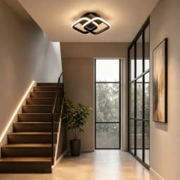 Modern Ceiling Light Small LED Asile Lamp Corridor Lights Square Ceiling Lamp Lighting Fixtures 3-Color Dimming for Bedroom Kitchen Living Room Study Hallway White Black Ceiling Lamp for Dining Room