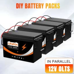 300AH LiFePO4 Battery 12V 100AH Lithium Iron Phosphate for RV Campers Golf Carts Off-Road Vehicles Solar Wind Energy Storage Rechargeable Power Solution NO Charger