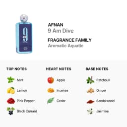 Afnan Supremacy Incense + 9AM Dive EDP 100ml 3.4oz Men Perfume Spray Long‑Lasting Woody Aquatic Scent Dubai Arabian Luxury Gift Set For Him