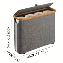 Bamboo Toilet Paper Storage Basket Large Capacity Holder for 9 Rolls Bathroom Storage Cabinet with Cover Organizer Container