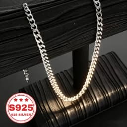 925 Pure Silver Cuban Chain, 10mm Cuban Link, Unisex. Must-Have Trendy Item, Classic and Versatile Style, Made in China, High-End Necklace, Perfect for Gifts. Buy Three Get One Free.