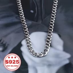 925 Pure Silver Cuban Chain, 10mm Cuban Link, Unisex. Must-Have Trendy Item, Classic and Versatile Style, Made in China, High-End Necklace, Perfect for Gifts. Buy Three Get One Free.
