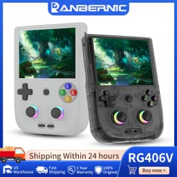 Anbernic RG406V Retro Handheld Game Console 4’’ IPS Touch Screen Android 13 Unisoc T820 Game Player 5500mAh RGB Light 3D Hall Joystick Supports WIFI Bluetooth 1080p Display Port Output