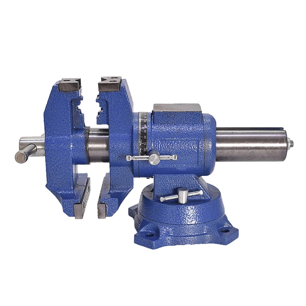 4-Inch Heavy-Duty Rotating Bench Vise with 360-Degree Swivel Base and Multi-Jaw Clamping