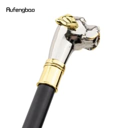 Golden Silver Dog Handle Luxury Pattern Pekingese Stick Party Fashion Walking Stick Decorative Cospaly Cane Knob Crosier 92cm