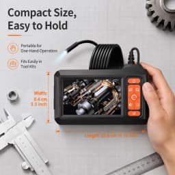 4.3‑Inch IPS Screen Automotive Endoscope Camera, 1080P HD Borescope Inspection Camera with 8 Adjustable LED Lights for Auto Engine Diagnostic Repair