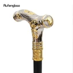 Golden White Eagle Head Flower Totem Relief Walking Cane Fashion Walking Stick Gentleman Crosier Knob Walking Stick 93cm