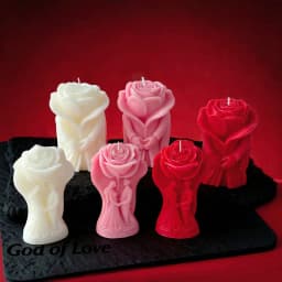 Rose Couple Scented Candle, Suitable For Valentine's Day Gift, Home Decor, Bedroom Decor, Party, Dining Table Decor, Kitchen Decor, Restaurant, Party, Candlelight, Birthday Candle Decor, Holiday Decor