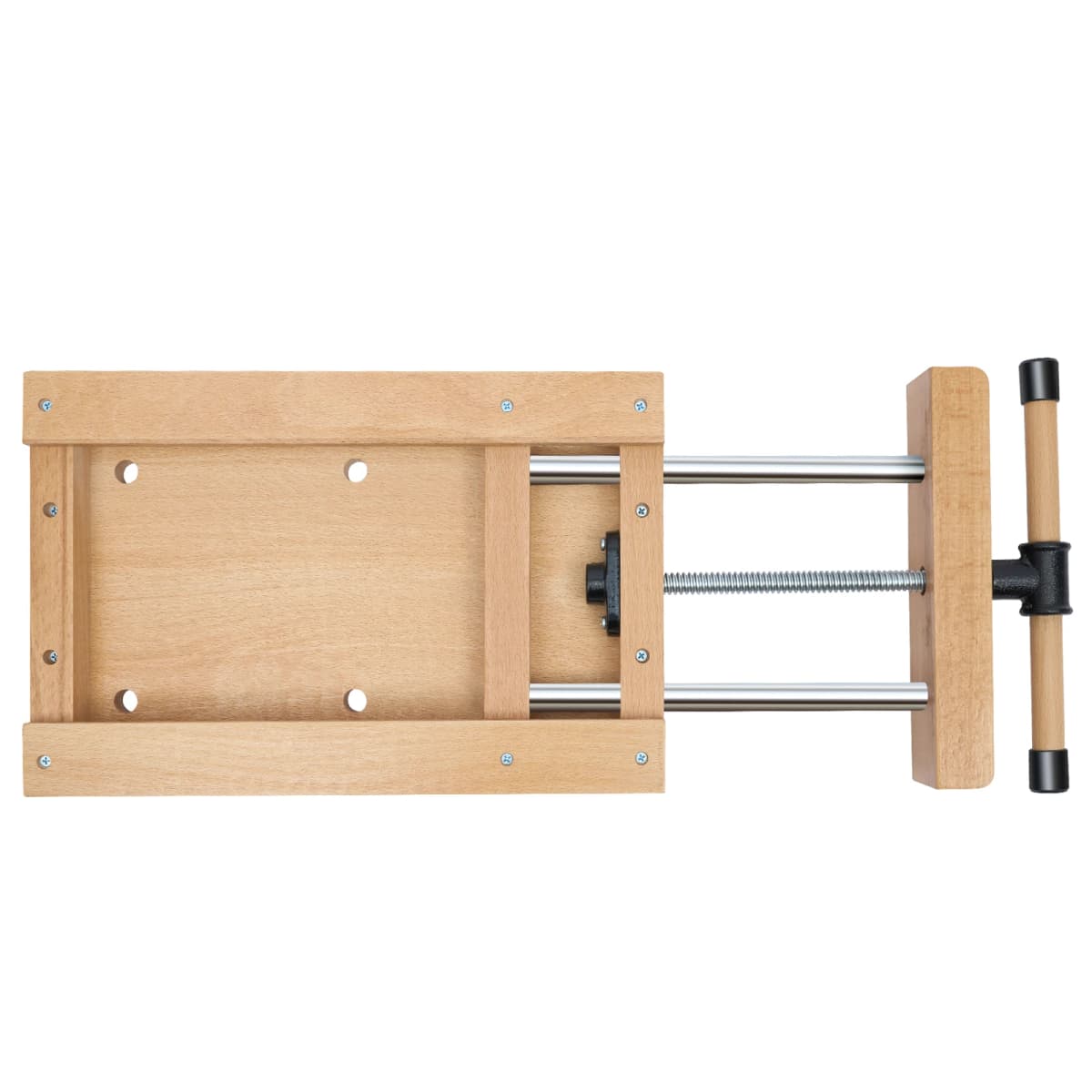 Beech Wood Vise Workbench – 20.8"X11"X2.7" – 4 Metal Limit Blocks – G-Clamps – for Chiseling Planing Sawing – Woodworking