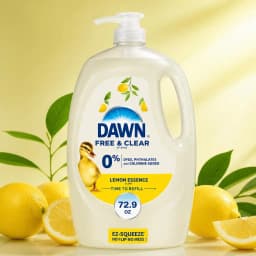 Dishwashing Liquid Easy Squeeze Bottle Lemon Scent for Everyday Dish Cleaning