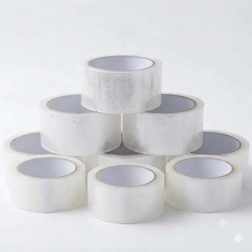 Strong Adhesive Clear Tape 9 Rolls 4.5cm Width 55 Yards Length Waterproof Transparent Packaging Roll