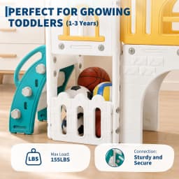 10-in-1 Double Toddler Slide Indoor Outdoor Playset, Freestanding Dual Kids Climber With 65in Slide For Backyard Playroom Ages 1-3