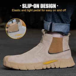 Wear Resistant Durable Steel Toe Work Shoes for Men Women Impact Resistant Steel Toe Cap Lightweight Comfortable Industrial Safety Sneakers All Seasons Construction Footwear Full Sizes Available Perfect Father’s Day Gift for Hard Workers