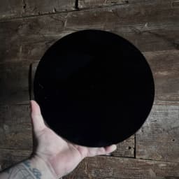 12cm 4.72Inch Polished Black Obsidian Mirror Natural Obsidian Slice Ornament Crystal Stone Gift Home Tabletop Decoration Kawaii Room Decor Accessories