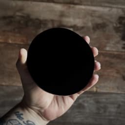 12cm 4.72Inch Polished Black Obsidian Mirror Natural Obsidian Slice Ornament Crystal Stone Gift Home Tabletop Decoration Kawaii Room Decor Accessories