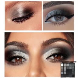 Professional Smoky Eye Makeup Palette with Mixed Matte, Pearlescent and Fine Glitter Shades, Ultra-fine Silky Texture Easy to Blend and Smudge, Single Palette to Build Deep, Dimensional and Layered Smoky Eye Makeup for All Occasions