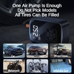Electric Tire Inflator Portable Air Compressor Pump Digital LCD Display Wireless Cordless Car Tire Pump for Motorcycle Bicycle Boat Ball Inflatable Home Garage Road Trip Travel Emergency Tool Kit for Car Repair