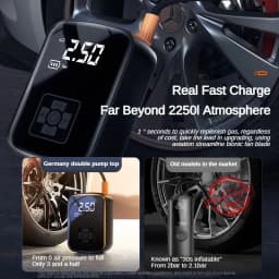 Electric Tire Inflator Portable Air Compressor Pump Digital LCD Display Wireless Cordless Car Tire Pump for Motorcycle Bicycle Boat Ball Inflatable Home Garage Road Trip Travel Emergency Tool Kit for Car Repair