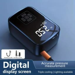 Electric Tire Inflator Portable Air Compressor Pump Digital LCD Display Wireless Cordless Car Tire Pump for Motorcycle Bicycle Boat Ball Inflatable Home Garage Road Trip Travel Emergency Tool Kit for Car Repair