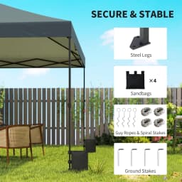 Outsunny 10 X 10 ft Pop up Canopy Tent with One Push Setup, Dark Gray