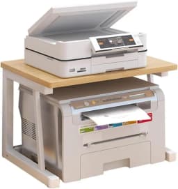 Garvee 2 Tier Printer Stand for Desk with Storage Multi-Purpose Storage Riser Small Office Organizer Shelf for Home/Office Space-Saving Desktop Organizer Small Space