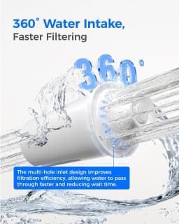 Waterdrop PT-11W 7-Cup Water Filter Pitcher with 3 Filters, White, Can Work with Brita® Water Pitchers & Filters, BPA-Free, Fast Flow, Reduces Chlorine and Lead, Up to 6 Months