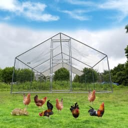 Heavy-Duty Large Metal Chicken Coop Run 6M X 3M 20ft X 10ft Sturdy Metal Frame Outdoor Backyard Garden Farm Poultry Pen for Hens Ducks Rabbits