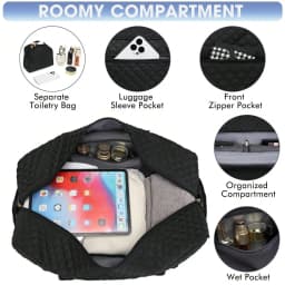 Large Women Travel Duffle Bag - Carry On Overnight Bag Weekend Travel Duffel Tote Bag Yoga Gym Bag With Wet Pocket Toiletry Weekender Overnight Bag For Travel Business Trips Sport , Personal Item Travel Bag With Shoes Compartment