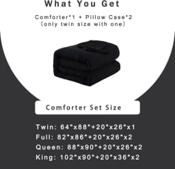 All Season Soft Comforter Set Down Alternative Quilted Blanket 2/3PCS Bedding Set with Pillowcases High Quality Box Stitching Bedspread Lightweight Breathable Duvet Insert for Home Bedroom Twin Queen King