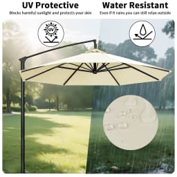 Replacement Canopy for 8 Ribs Umbrella Cover, Vented Top, Fits 8-Rib 2.7M/3M Patio Umbrella – Canopy Only