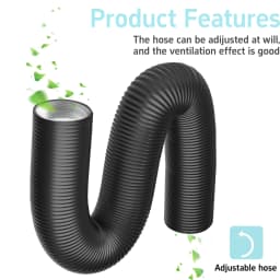 4 Inch x 8 Ft Aluminum Foil Insulated Flexible Duct, Dryer Vent Hose for HVAC Ventilation & Duct Fan Systems, Includes 2 Clamps