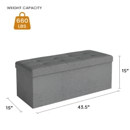 Foldable Storage Ottoman, Storage Organizer for Entryway Bedroom Living Room End of Bed Home Furniture