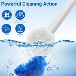 20PCS Toilet Wand Refills Disposable Toilet Brush Replacement Heads with Upgraded Fiber Bristles, Compatible with Clorax Toilet Brush Replacement Systems, Handle Not Include