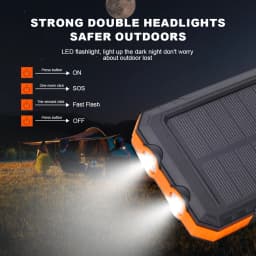 Solar Power Bank 100000mAh Portable Charging Poverbank External Battery Charger Strong Light LDE Light for All Smartphones