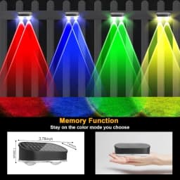 Upgraded Solar Fence Light. Outdoor Waterproof. 8 Sets of Solar Lights. LED Column-Style Outdoor Lights. Staircase Lights. 9 Modes. Color-Changing. Eco-Friendly Solar Lights. Suitable for Backyards, Walls, Swimming Pools, Porches, and Patios.