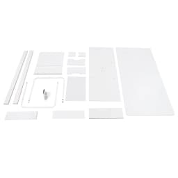 Modern Rectangular Coffee Table with Drawer & Bottom Shelf, 47.2x23.6x16.5in Side Table with 22 lbs Capacity, White PVC Veneered End Table for Living Room Office