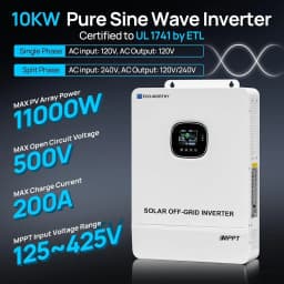 ECO WORTHY 10000W Output Complete Off-Grid Solar Panel Kit for Home| 10KW 120V/240V Output Split Phase Inverter| 48V 314Ah16.1kWh High Capacity Energy Storage| 2460W Solar Panel PV| Whole