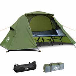 Night Cat 1 Person Elevated Camping Cot Tent 4 Modes Convertible Off-Ground Tent Waterproof Outdoor Mesh Inner Tent Camping Hiking Cot Tent Combo with Vestibule