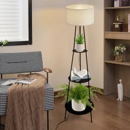 Floor Lamp, Floor Lamp with Shelves, Floor Lamp with 3-Tier Shelves
