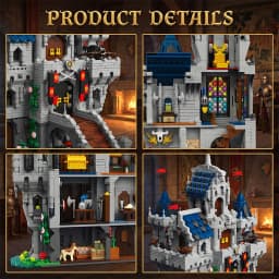 Lion Castle Royal Modular Buildings Blocks Sets Medieval Fortress City Street View House Architecture Assembly Brick Model Kit Adults DIY Collectible Gift 3967PCS