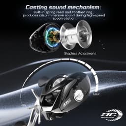 BILLINGS Baitcasting Reel DC Brake System 6KG Max Drag 167G Lightweight Baitcaster Fishing Reels 7.2:1 Gear Ratio 4+1BB Freshwater Casting Reel