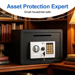 Home Safe Deposit Box Secure Storage for Cash, Jewelry & USD Documents Anti-Theft Piggy Bank & Home Security Safe for Valuables & Important Papers – Reliable Personal Safe to Protect Your Valuables Digital Lock Safe Decor Electronic Wall Ornaments Fa