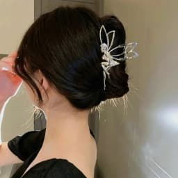 Metal Hair Claw Clip For Shiny Rhinestone Crystal Little Angel Headwear Hairpin Girl Ponytail Claws Clips Elf Hairs Accessories
