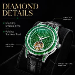 PINDU Design Diamond-set Hollow Mechanical Wrist Men Wristwatches Men Fashion Luxury Diamond Stainless Steel Leather Watch Men