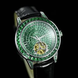 PINDU Design Diamond-set Hollow Mechanical Wrist Men Wristwatches Men Fashion Luxury Diamond Stainless Steel Leather Watch Men